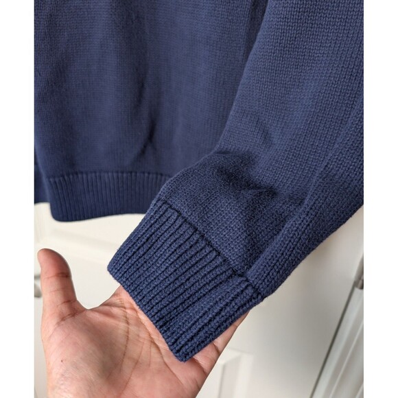 Vintage Chaps Men's Size XXL Navy Pullover Sweater Crest Preppy Classic - Picture 6 of 10